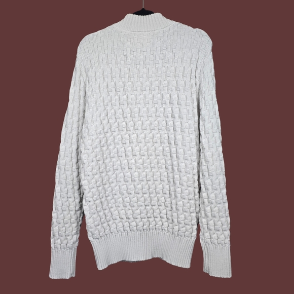 S.N.S Herning Mens Light Grey Biege Wool Stark Knit Sweater Size XL - Picture 3 of 5